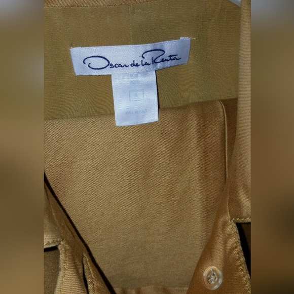 *$3,900 OSCAR DE LA RENTA AVANT GARDE GOLD SILK LINED RUNWAY SKIRT COAT SUIT 6 - Picture 9 of 12